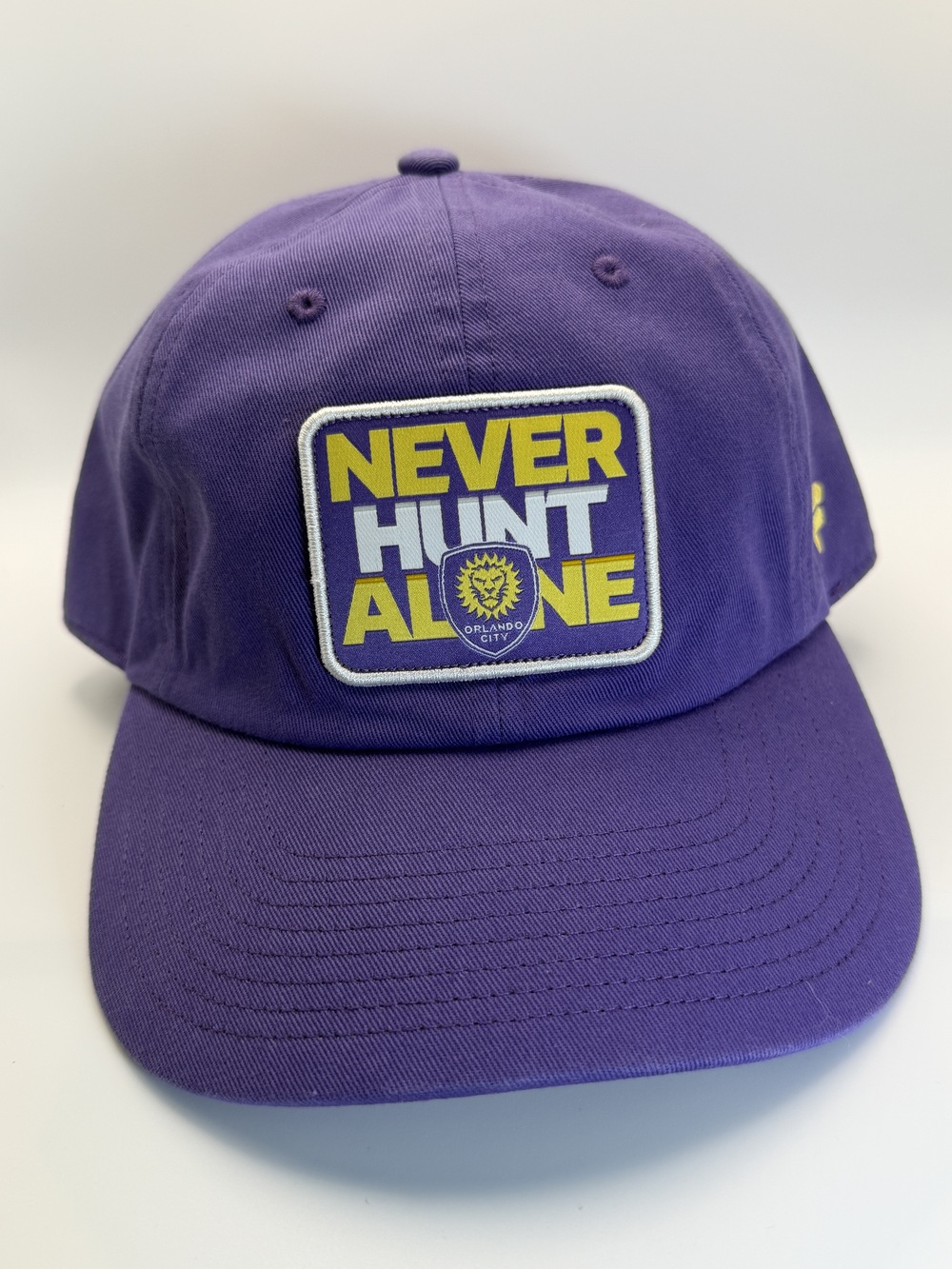 Orlando City Fanatics Purple Adjustable Hat Never Hunt Alone MLS Strapback